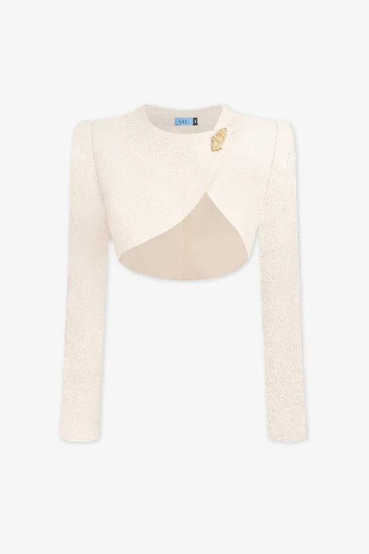 Kinsley Cropped Coat Denim Leather Suede
