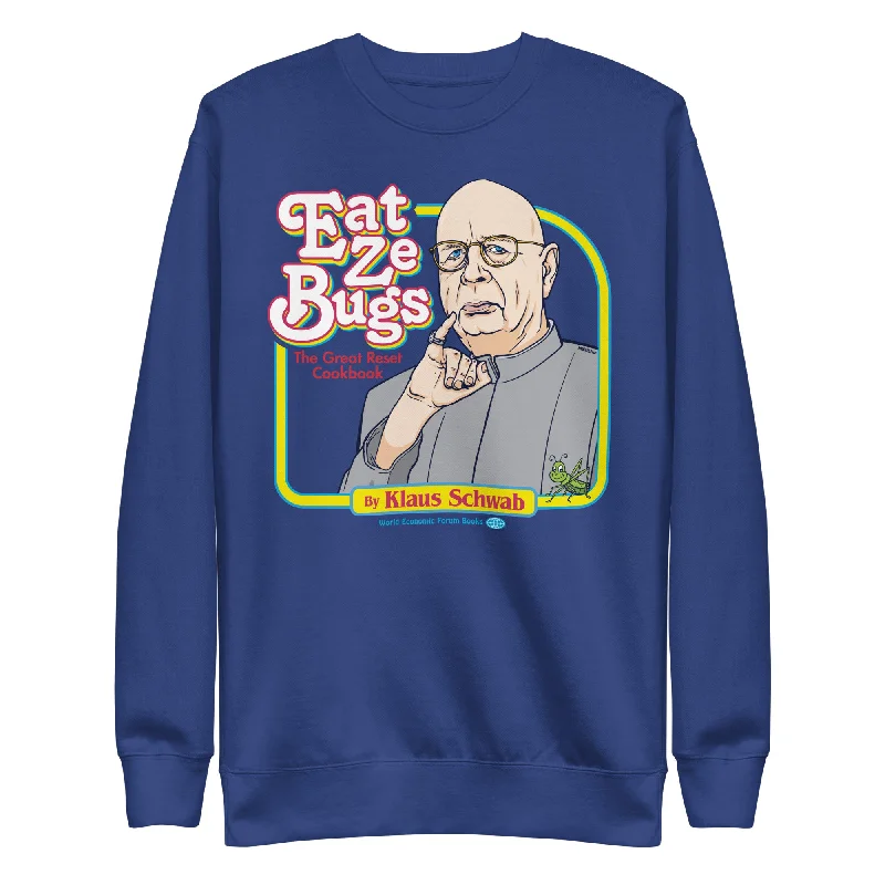 Eat Ze Bugs Great Reset Cookbook with Klaus Sweatshirt Hoodie with Mock Neck Collared Structured Eat Ze Bugs Great Reset Cookbook with Klaus Sweatshirt Hoodie with Mock Neck Collared Structured