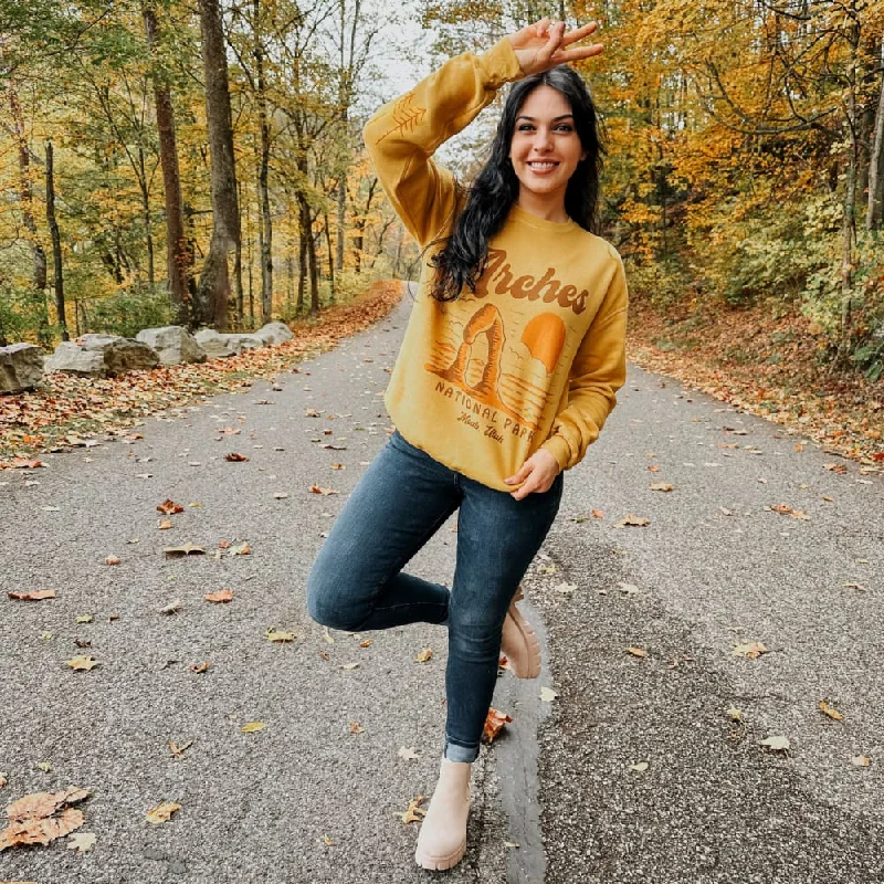 Arches National Park Sweatshirt Hoodie with Ribbed Neckline Snug Warm