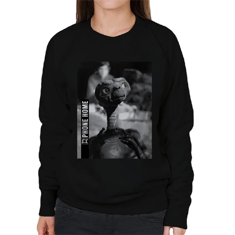 E.T. Phone Home Cinematic Shot Women's Sweatshirt Hoodie with Zipper Placket Modern Functional E.T. Phone Home Cinematic Shot Women's Sweatshirt Hoodie with Zipper Placket Modern Functional