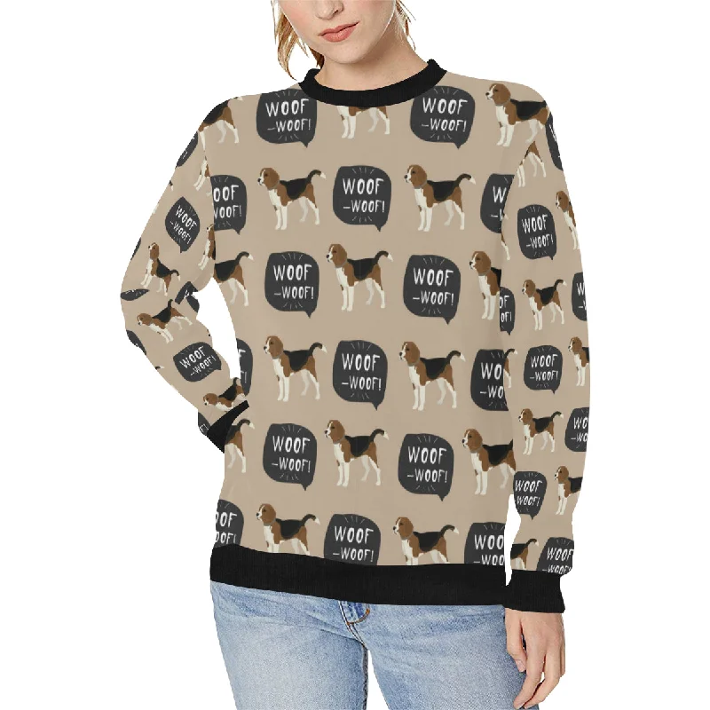 Beagle pattern Women's Crew Neck Sweatshirt Hoodie with Sequins Glamorous Eye-catching Beagle pattern Women's Crew Neck Sweatshirt Hoodie with Sequins Glamorous Eye-catching