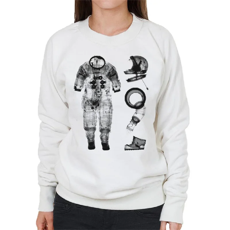 NASA Apollo 14 A7 L Pressure Suit Negative X Ray Women's Sweatshirt Hoodie with Zipper Placket Modern Functional NASA Apollo 14 A7 L Pressure Suit Negative X Ray Women's Sweatshirt Hoodie with Zipper Placket Modern Functional