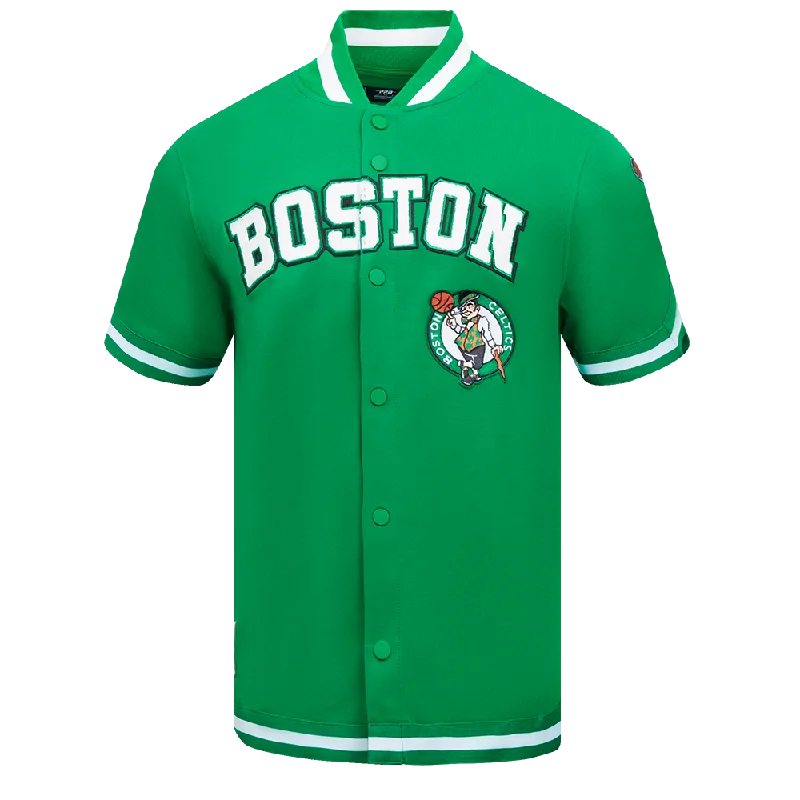 NBA BOSTON CELTICS CLASSIC MEN'S WARM UP JACKET (KELLY GREEN) Embroidered Jacket Appliqued Jacket Beaded Jacket NBA BOSTON CELTICS CLASSIC MEN'S WARM UP JACKET (KELLY GREEN) Embroidered Jacket Appliqued Jacket Beaded Jacket