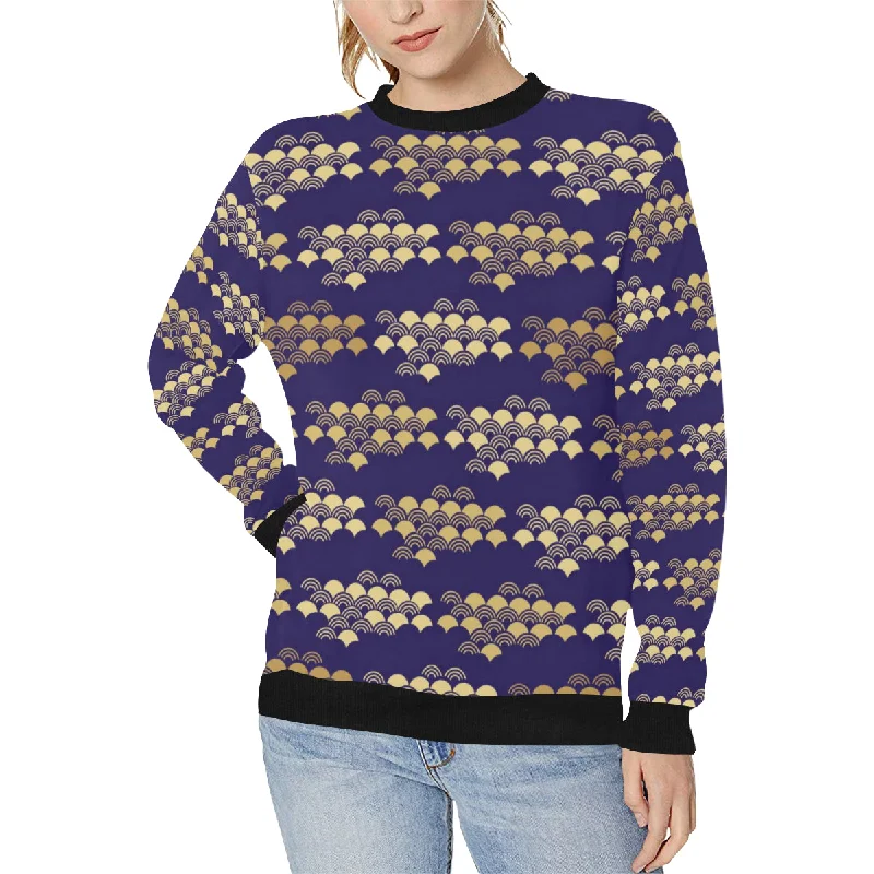 Beautiful japanese fan pattern Women's Crew Neck Sweatshirt Hoodie with Pocket Utility Practical Beautiful japanese fan pattern Women's Crew Neck Sweatshirt Hoodie with Pocket Utility Practical