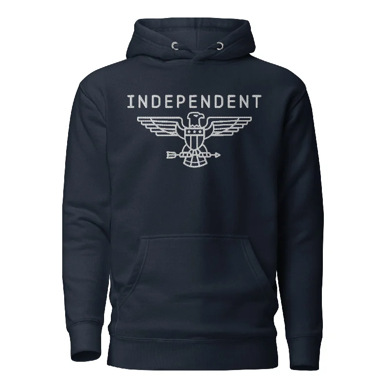 Independent Embroidered Eagle Unisex Hoodie Hoodie with Side Slits Relaxed Casual