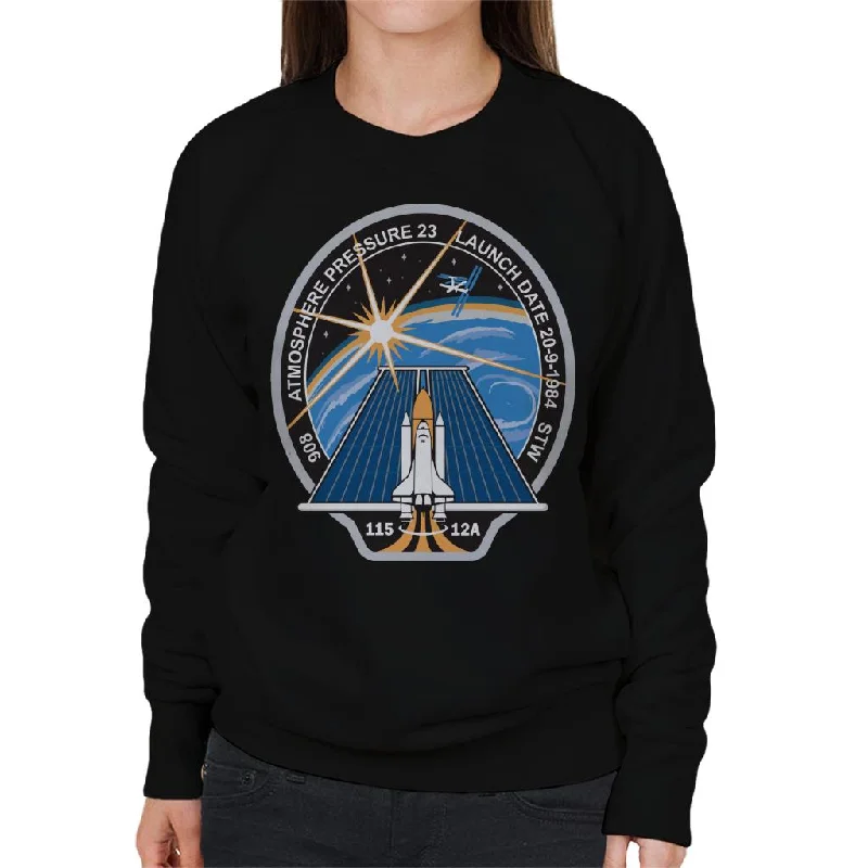 NASA STS 115 Space Shuttle Atlantis Mission Patch Women's Sweatshirt Hoodie with Longline Fit Extended Stylish NASA STS 115 Space Shuttle Atlantis Mission Patch Women's Sweatshirt Hoodie with Longline Fit Extended Stylish
