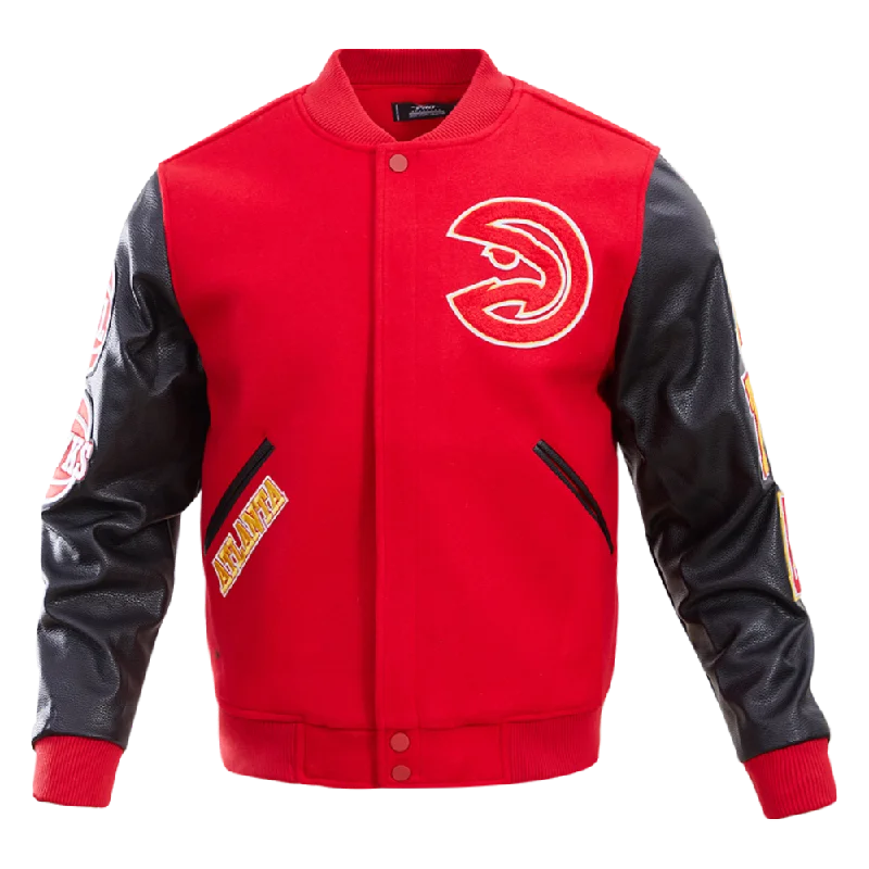 NBA ATLANTA HAWKS CLASSIC WOOL MEN'S VARSITY JACKET (RED/BLACK) Lace Jacket Ribbed Jacket Sequined Jacket NBA ATLANTA HAWKS CLASSIC WOOL MEN'S VARSITY JACKET (RED/BLACK) Lace Jacket Ribbed Jacket Sequined Jacket