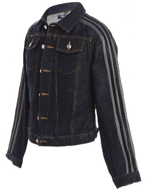 Label Three Stripe Sleeve Denim Jacket Denim Jacket Leather Jacket Suede Jacket