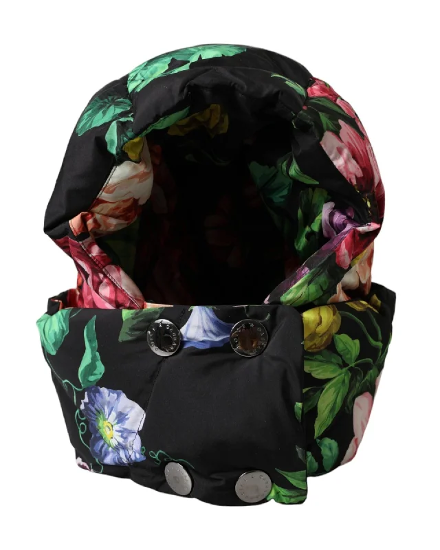 Dolce & Gabbana  Floral Print Hooded Down Jacket Fleece Fabric Down Fabric Feather Fabric