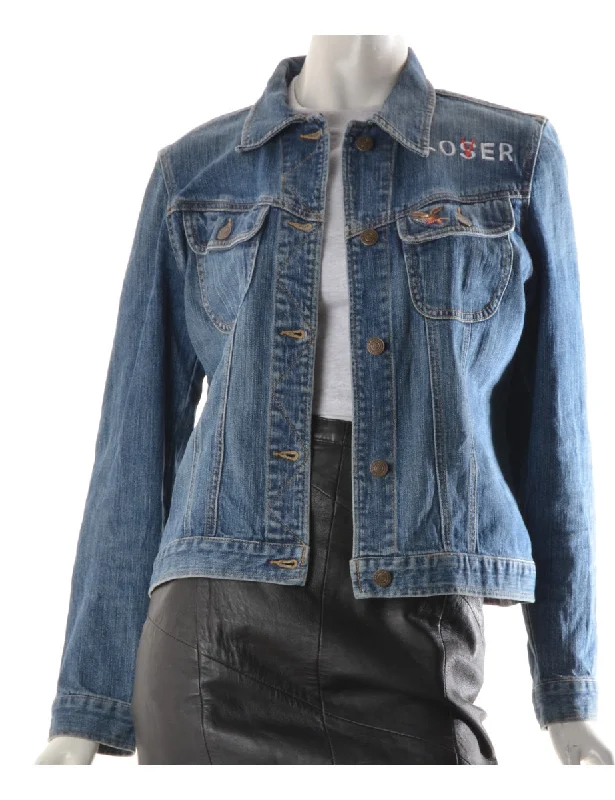 Label Roxanne Loser Love Denim Jacket Plaid Jacket Tartan Jacket Houndstooth Jacket