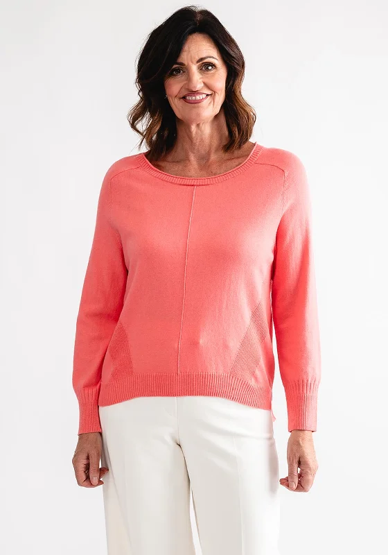 White Stuff City Fine Knit Sweater, Coral Bright Pastel Dark