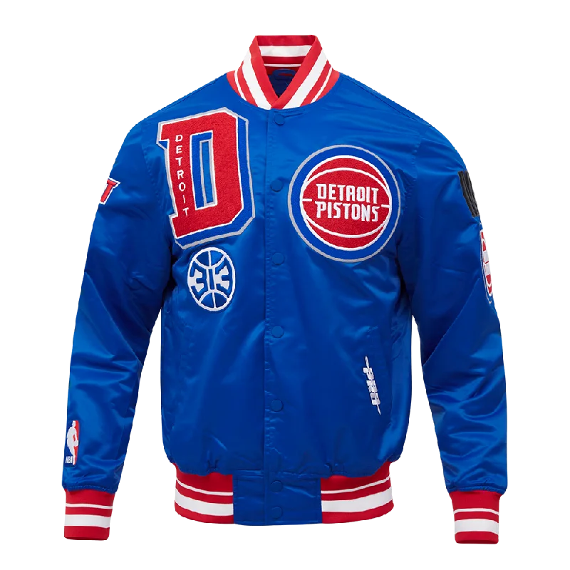 NBA DETROIT PISTONS MASHUP MEN'S RIB SATIN JACKET (ROYAL BLUE/RED) Hoodie Zip-Up Jacket Button-Up Jacket NBA DETROIT PISTONS MASHUP MEN'S RIB SATIN JACKET (ROYAL BLUE/RED) Hoodie Zip-Up Jacket Button-Up Jacket
