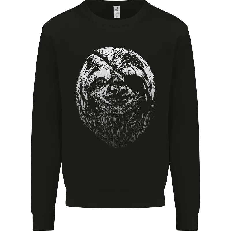 A Sloth With an Eye Patch Mens Sweatshirt Jumper Hoodie with Hem Patch Decorative Personalized A Sloth With an Eye Patch Mens Sweatshirt Jumper Hoodie with Hem Patch Decorative Personalized