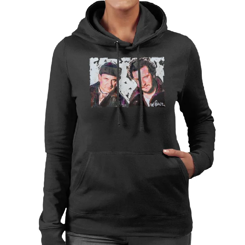 Sidney Maurer Original Portrait Of Dan Stern And Joe Pesci Home Alone Women's Hooded Sweatshirt Hoodie with Hem Drawcord Adjustable Customizable Sidney Maurer Original Portrait Of Dan Stern And Joe Pesci Home Alone Women's Hooded Sweatshirt Hoodie with Hem Drawcord Adjustable Customizable