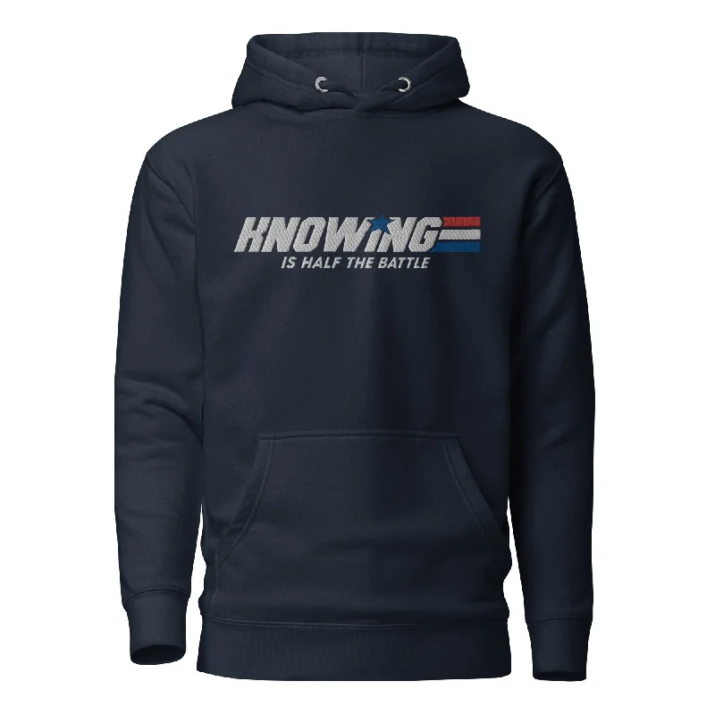 Knowing Is Half the Battle Embroidered Unisex Hoodie Hoodie with Magnetic Closure Innovative Modern Knowing Is Half the Battle Embroidered Unisex Hoodie Hoodie with Magnetic Closure Innovative Modern