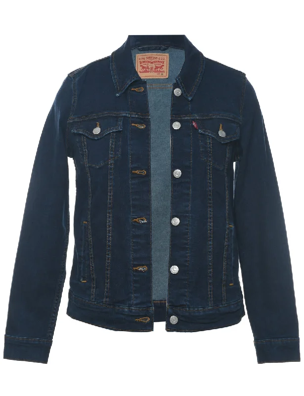 Levi's Dark Wash Denim Jacket - M Fleece Fabric Down Fabric Feather Fabric