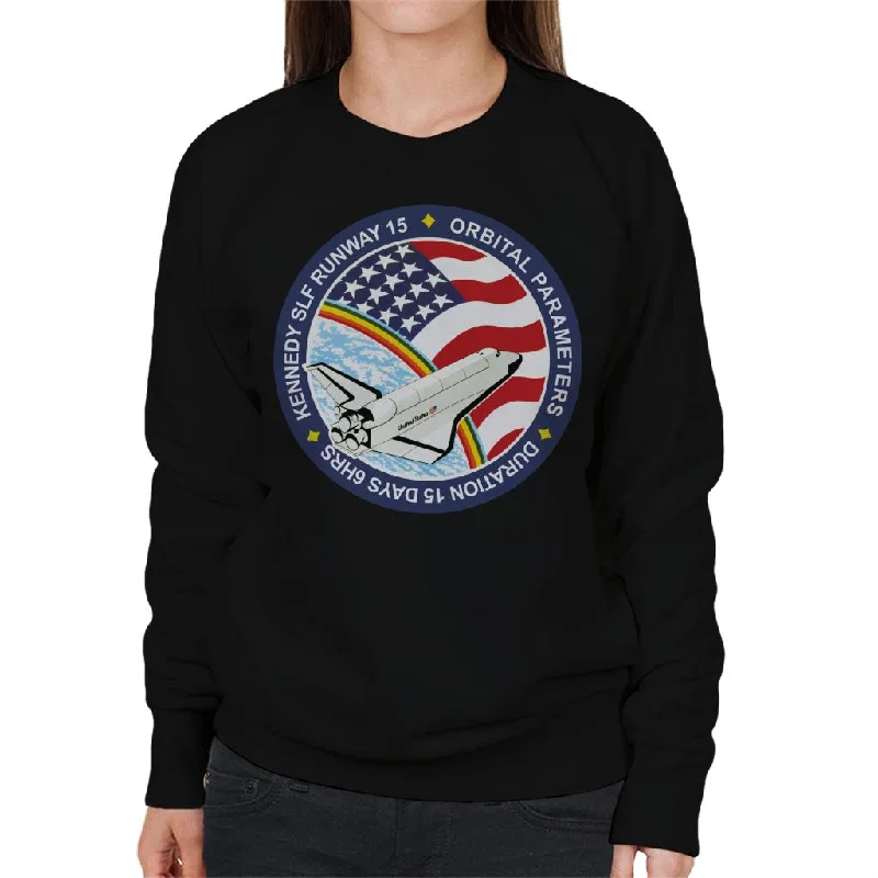 NASA STS 61B Space Shuttle Atlantis Mission Patch Women's Sweatshirt Hoodie with Slim Fit Tailored Modern NASA STS 61B Space Shuttle Atlantis Mission Patch Women's Sweatshirt Hoodie with Slim Fit Tailored Modern