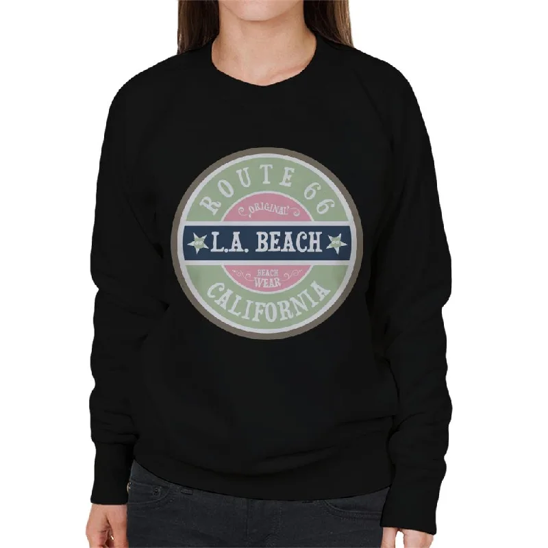 Route 66 Original LA Beach Wear Women's Sweatshirt Hoodie with Hem Detail Decorative Unique