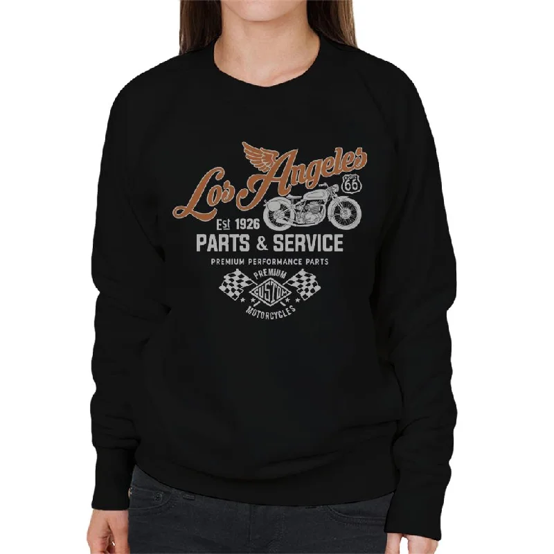 Route 66 Los Angeles Parts & Service Women's Sweatshirt Hoodie with High-Low Hem Asymmetrical Trendy