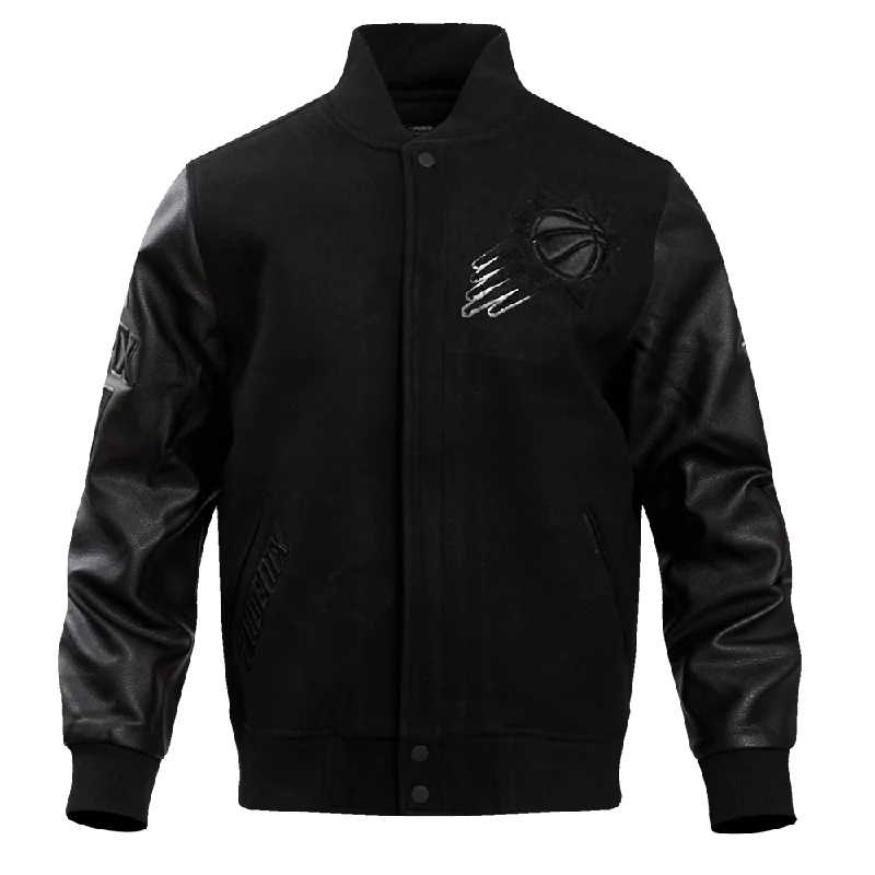 NBA PHOENIX SUNS TRIPLE BLACK MEN'S VARSITY JACKET (TRIPLE BLACK) Belted Jacket Elasticated Jacket Padded Jacket NBA PHOENIX SUNS TRIPLE BLACK MEN'S VARSITY JACKET (TRIPLE BLACK) Belted Jacket Elasticated Jacket Padded Jacket