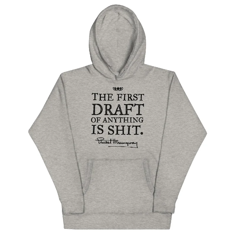 Ernest Hemingway First Draft Quote Pullover Hoodie Hoodie with Hood Adjustable Protection Ernest Hemingway First Draft Quote Pullover Hoodie Hoodie with Hood Adjustable Protection