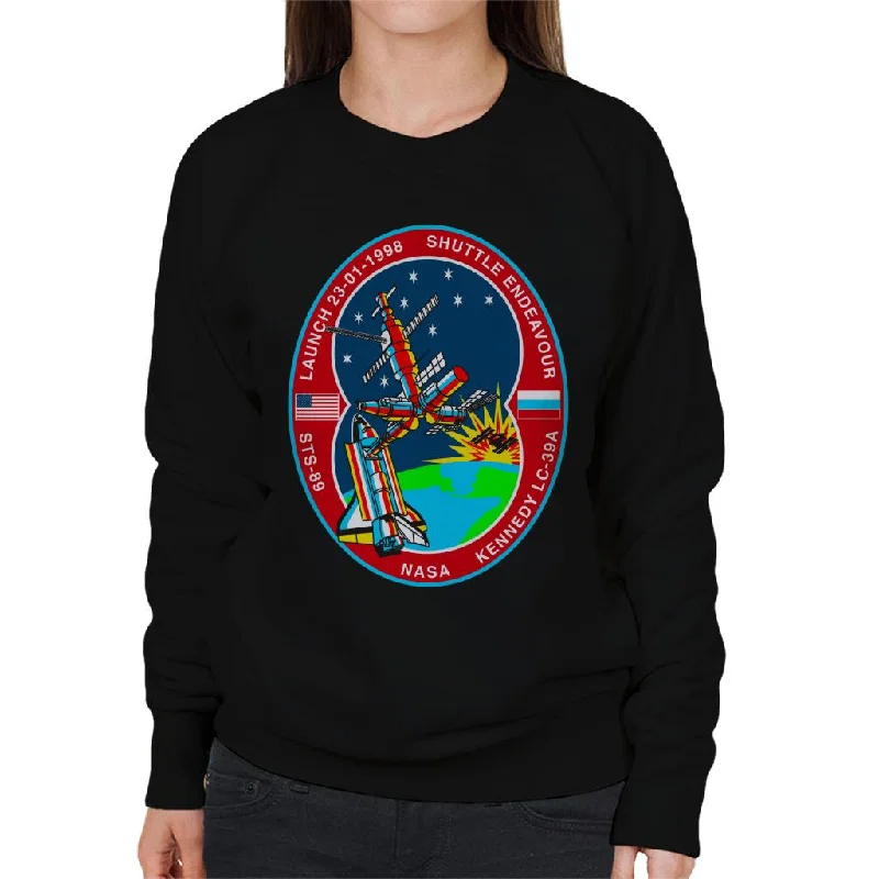 NASA STS 89 Endeavour MIR Space Station Badge Women's Sweatshirt Hoodie with Elastic Waist Stretchable Comfortable NASA STS 89 Endeavour MIR Space Station Badge Women's Sweatshirt Hoodie with Elastic Waist Stretchable Comfortable