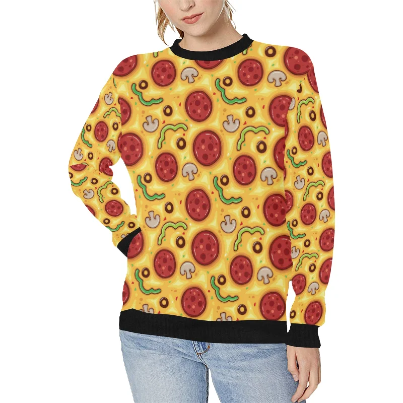 Pizza texture pattern Women's Crew Neck Sweatshirt Oversized Hoodie Comfort Casual