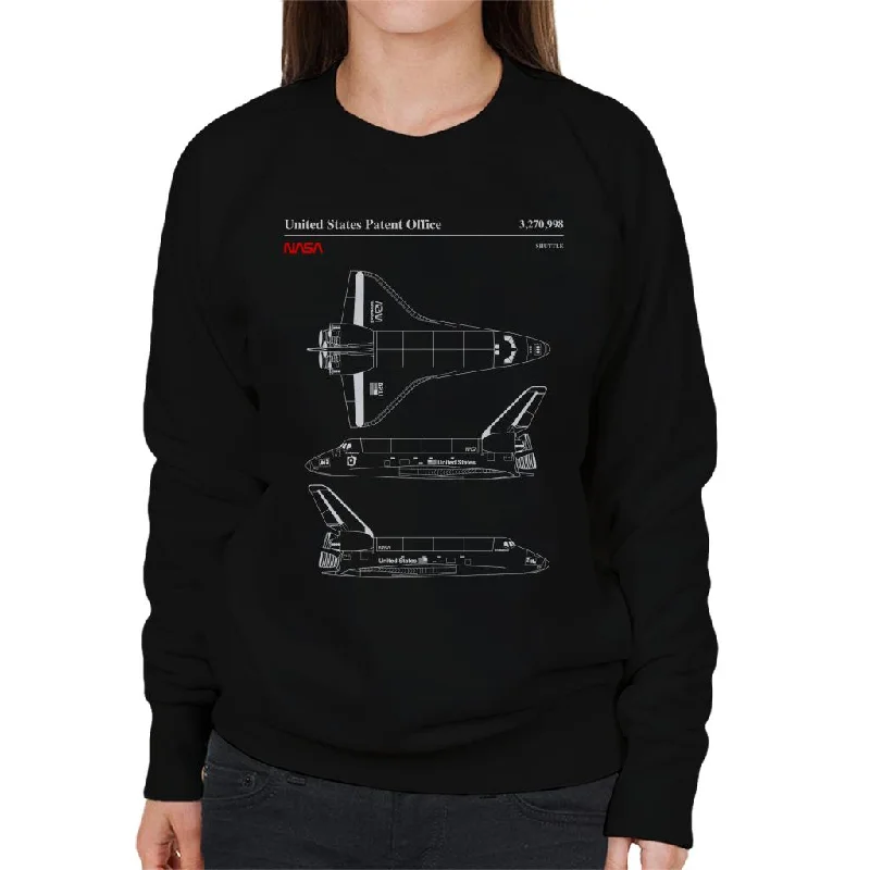 NASA Endeavour Shuttle Top And Side View Blueprint Women's Sweatshirt Hoodie with Double Zipper Versatile Adjustable NASA Endeavour Shuttle Top And Side View Blueprint Women's Sweatshirt Hoodie with Double Zipper Versatile Adjustable