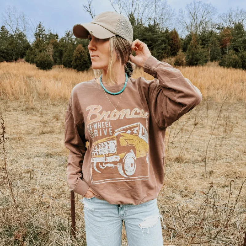 Bronco Lightweight Sweatshirt Hoodie with Print Artistic Unique