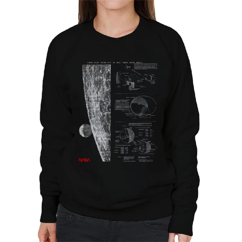NASA Geometric Lunar Perspective Of Earth Women's Sweatshirt Hoodie with Logo Branding Identity NASA Geometric Lunar Perspective Of Earth Women's Sweatshirt Hoodie with Logo Branding Identity