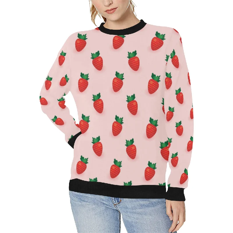Strawberry beautiful pattern Women's Crew Neck Sweatshirt Hoodie with Camouflage Military Edgy Strawberry beautiful pattern Women's Crew Neck Sweatshirt Hoodie with Camouflage Military Edgy