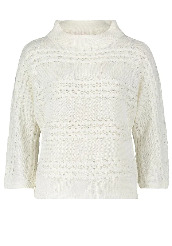 Betty Barclay High Neck Cosy Knit Sweater, Cream Fitted Loose Oversized