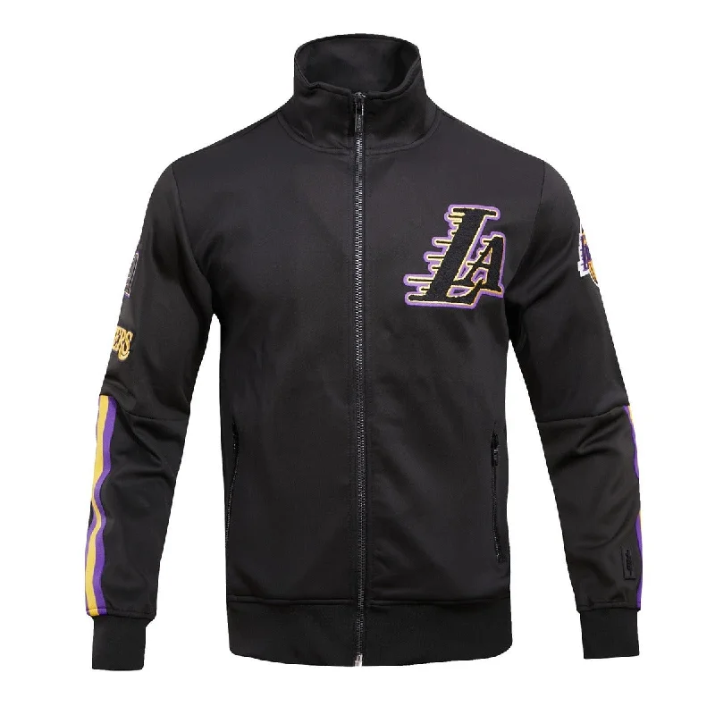 NBA LOS ANGELES LAKERS CLASSIC MEN'S TRACK JACKET (BLACK) Herringbone Jacket Checkered Jacket Solid Jacket NBA LOS ANGELES LAKERS CLASSIC MEN'S TRACK JACKET (BLACK) Herringbone Jacket Checkered Jacket Solid Jacket