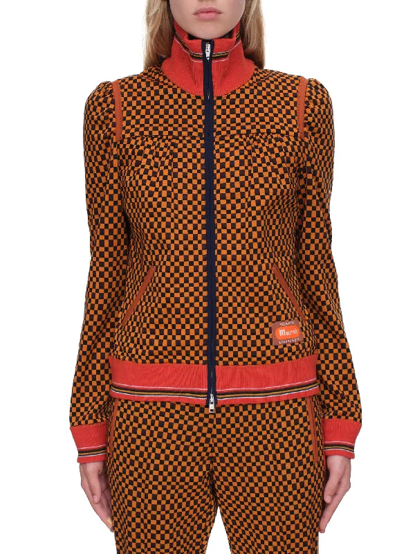 Jersey Jacquard Jacket (JKMA0217LQ-UTV879-ORANGE-BROWN) Nylon Jacket Polyester Jacket Spandex Jacket