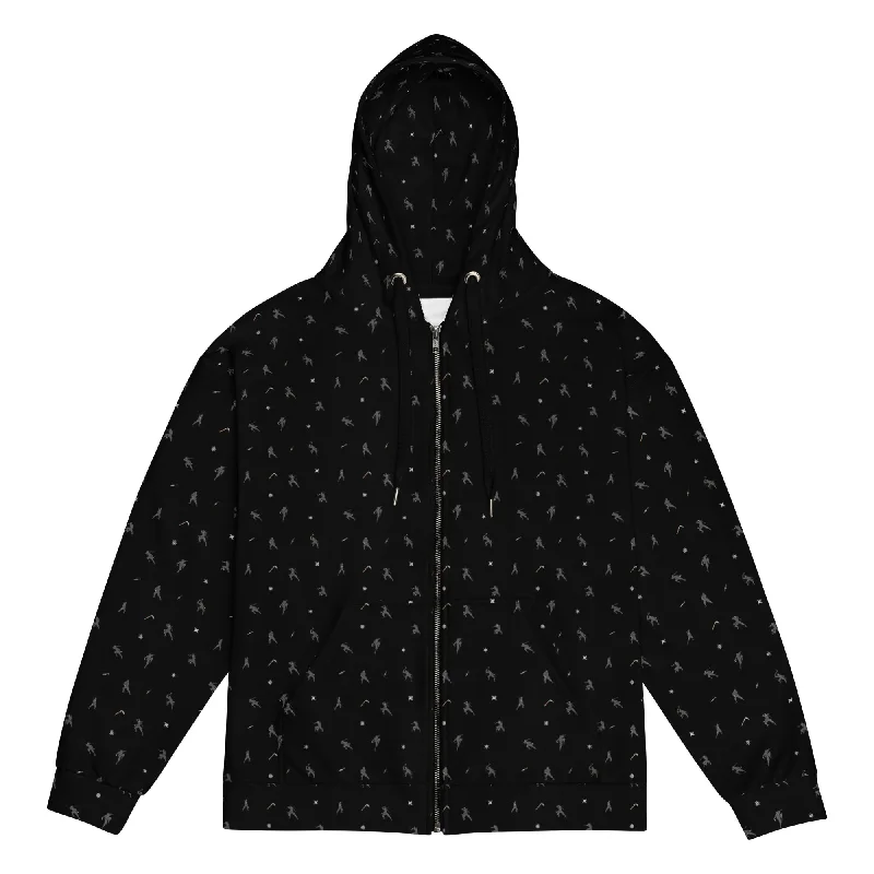Ninjas Zip Hoodie Hooded Sweatshirt Casual Wear Street Style