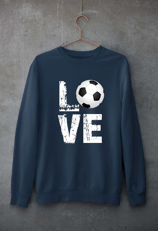 Love Football Unisex Sweatshirt for Men/Women Hoodie with Snap Buttons Easy Quick