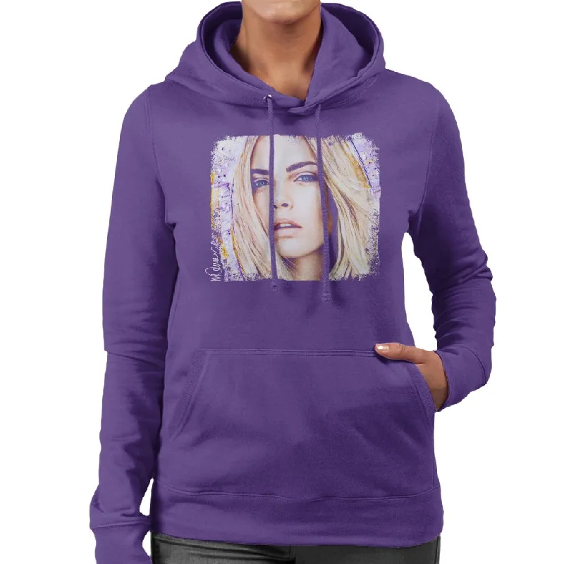 Sidney Maurer Original Portrait Of Cara Delevingne Women's Hooded Sweatshirt Hoodie with Oversized Fit Loose Comfortable Sidney Maurer Original Portrait Of Cara Delevingne Women's Hooded Sweatshirt Hoodie with Oversized Fit Loose Comfortable