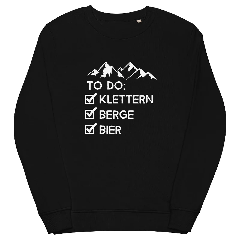 To Do Liste - Klettern, Berge, Bier - Unisex Premium Organic Sweatshirt Hoodie with Drawcord Adjustable Secure To Do Liste - Klettern, Berge, Bier - Unisex Premium Organic Sweatshirt Hoodie with Drawcord Adjustable Secure