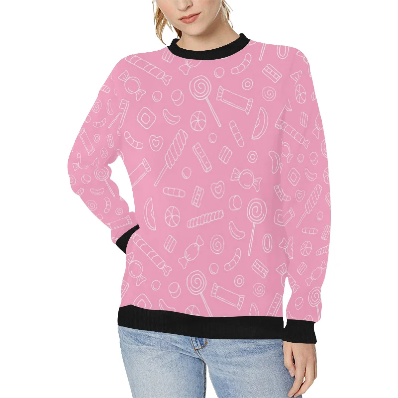 Sweet candy pink background Women's Crew Neck Sweatshirt Hoodie with Camouflage Military Edgy Sweet candy pink background Women's Crew Neck Sweatshirt Hoodie with Camouflage Military Edgy