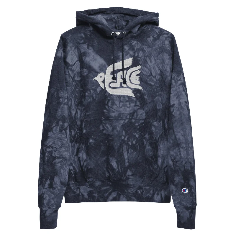 Peace Dove Champion Embroidered tie-dye hoodie Hoodie with Drawstring Waist Adjustable Fitted Peace Dove Champion Embroidered tie-dye hoodie Hoodie with Drawstring Waist Adjustable Fitted