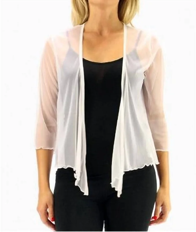 Bolero Jacket In White Anorak Shell Jacket Lightweight Jacket