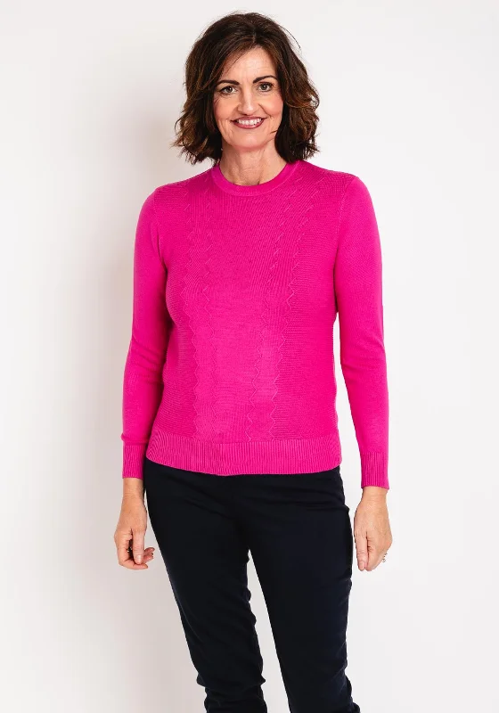 Castle of Ireland Rhinestone Ribbed Sweater, Antique Rose Ribbed Striped Patterned