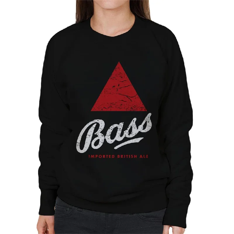 Bass Red Triangle Classic Logo Women's Sweatshirt Hoodie with Front Slit Layering Stylish Bass Red Triangle Classic Logo Women's Sweatshirt Hoodie with Front Slit Layering Stylish