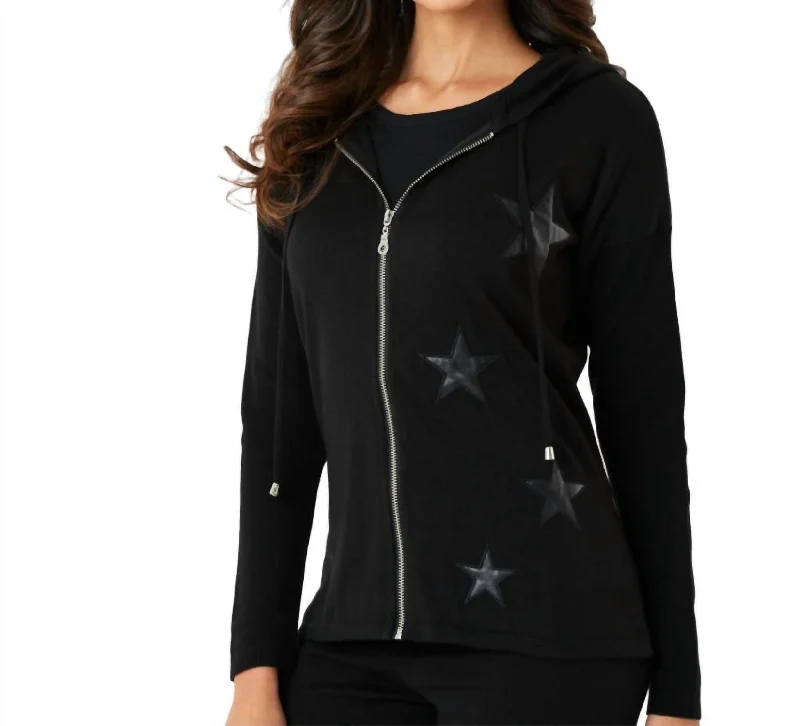 Zip Star Jacket In Black V-Neck Jacket Boat Neck Jacket Square Neck Jacket