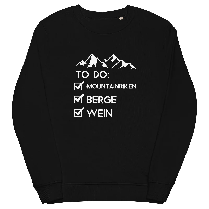 To Do Liste - Mountainbiken, Berge, Wein - (M) - Unisex Premium Organic Sweatshirt Oversized Hoodie Comfort Casual To Do Liste - Mountainbiken, Berge, Wein - (M) - Unisex Premium Organic Sweatshirt Oversized Hoodie Comfort Casual