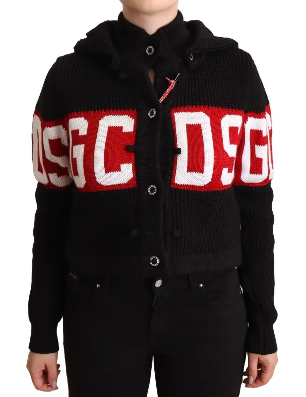 GCDS  Cashmere Hooded Button Down Logo Cardigan Women's Jacket Cotton Jacket Linen Jacket Terry Jacket