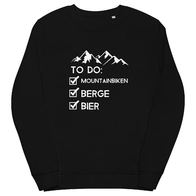 To Do Liste - Mountainbiken, Berge, Bier - (M) - Unisex Premium Organic Sweatshirt Hoodie with Logo Branding Identity To Do Liste - Mountainbiken, Berge, Bier - (M) - Unisex Premium Organic Sweatshirt Hoodie with Logo Branding Identity