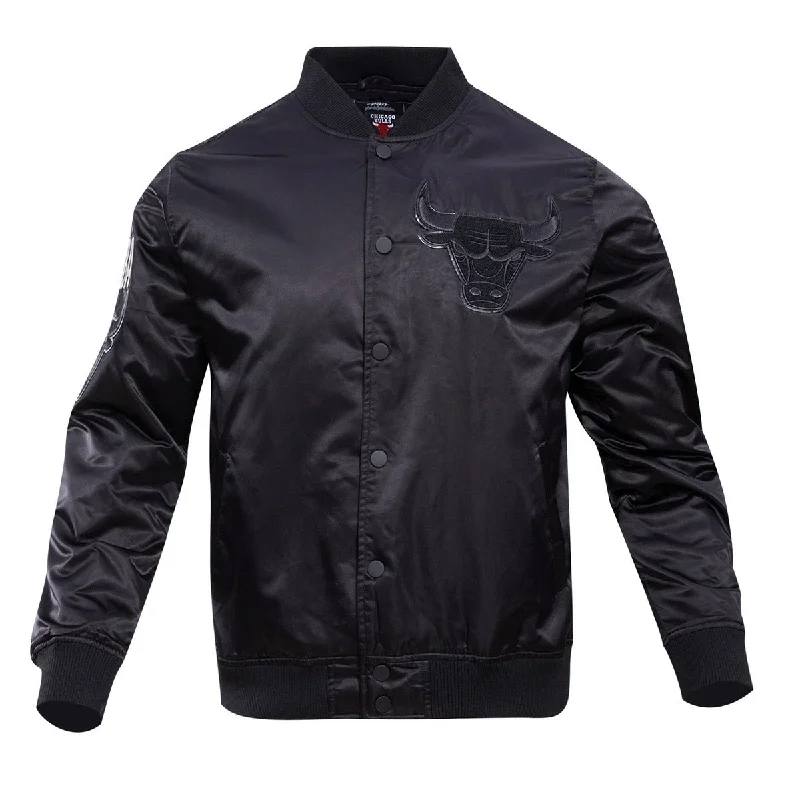 NBA CHICAGO BULLS TRIPLE BLACK MEN'S SATIN JACKET (BLACK) Knit Jacket Woven Jacket Fleece Jacket NBA CHICAGO BULLS TRIPLE BLACK MEN'S SATIN JACKET (BLACK) Knit Jacket Woven Jacket Fleece Jacket