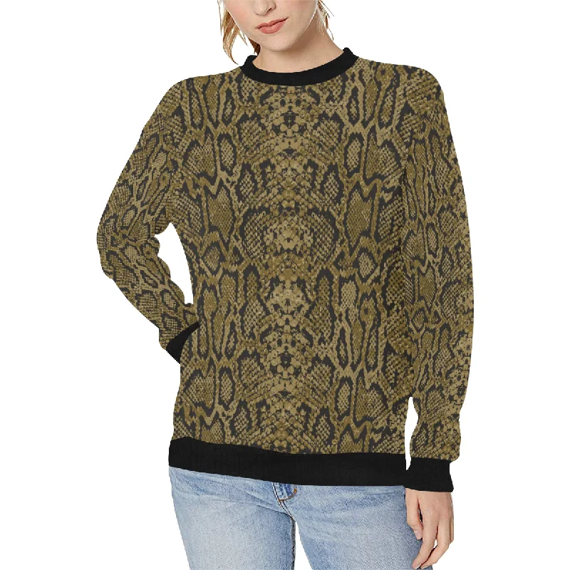 Snake skin pattern Women's Crew Neck Sweatshirt Hoodie with Side Slits Relaxed Casual Snake skin pattern Women's Crew Neck Sweatshirt Hoodie with Side Slits Relaxed Casual
