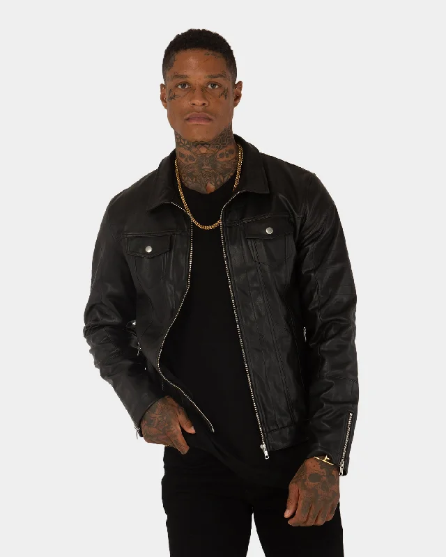 XXIII League Trucker Jacket Black Fitted Jacket Loose Jacket Oversized Jacket